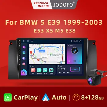 Jodofo Android Auto Radio Bezvadu CarPlay BMW 5 E39 1995 - 2003 E53 X5 M5 4G Auto Multimediju GPS Navigācijas 2din autoradio