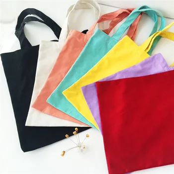 Tīrtoņa krāsu tukšu audekls pleca soma sieviešu vairumtirdzniecības atkārtoti shopper soma tukša sieviešu totes atkārtoti lietojamiem pārtikas soma
