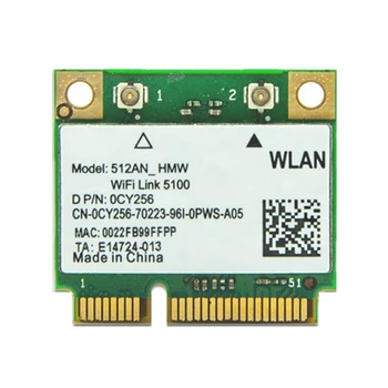 Puse Lielums Mini PCI-E Kartes Dual-Band wi-fi Savienotājs 5100AGN 512AN HMW 300Mbps Mini PCI-E Wifi Karte LAN Adapteri