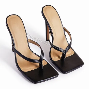 Kvadrātveida Kājām Plānas Papēžiem Flipflops Čības Vasaras Pludmali Ārpus Sieviešu Augstums Papēžiem Kurpes Sandales Modes Dāmas Puse Kleita Apavi