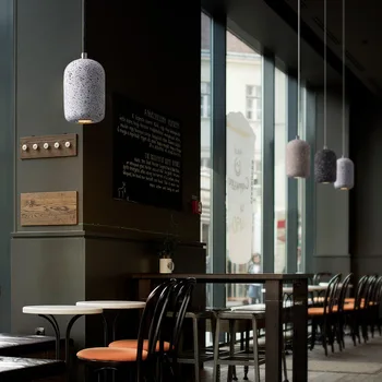 Mūsdienu Radošā Cementa Piekariņu Gaismas Nordic Industrial Stila Akmens Karājas Lampas Mājsaimniecības Personalizētu LED Lustras Bārs Kafejnīca