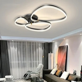 Ziemeļvalstu Radošo Akrila LED Lustras Izmantot Guļamistaba, Virtuve, viesistaba, Ēdamistaba, Iekštelpu Apgaismojums Aptumšojami Melns