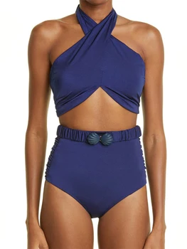 Tīrtoņa Krāsu Mežģīnes Up Modes Bikini Peldkostīms ar Drukas Segtu līdz pat 2023. gadam Sieviešu Jaunas Ielidošanas Vasaras peldkostīms