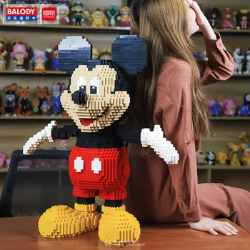 2500pcs+ Milzīgs Mickey Mouse Celtniecības Bloki Disney Cartoon 67.5 cm Liels Samontēti Ķieģeļi Skaitļi Rotaļlietas, Ziemassvētku Dāvanas