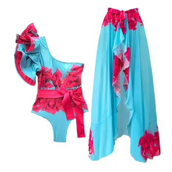 Savirmot Colorblock Viengabala Peldkostīmu Modes Ziedu Drukāt Peldkostīmi 2023 Sieviešu Svētku Pludmales Beachwear Brazīlijas Peldkostīms