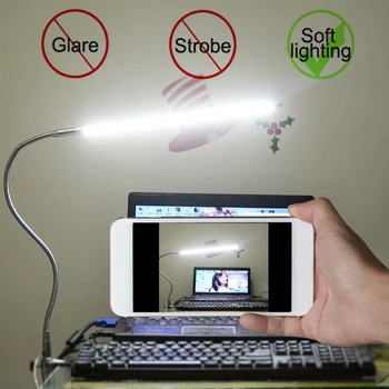 USB Locīšanas Clip-on Galda Lampas LED apgaismojuma regulēšanu, Ilgi Roku Alumīnija Sakausējuma Lasīšanas Gaismas Gultas Lasot Darba Un Datoru