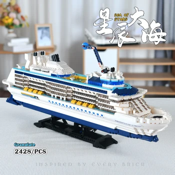 2428Pcs KM Kruīza Kuģa Mini-Modelis, Celtniecības Bloki 10294 Ķieģeļi Rotaļlietas Bērniem Dāvanas