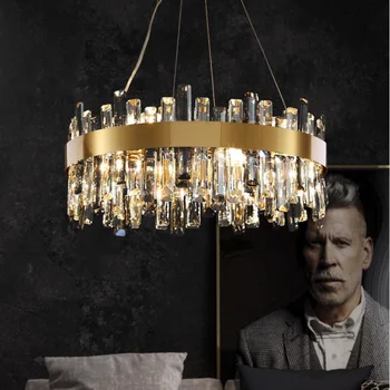 Apgaismojums Led Pendant Lampas Mūsdienu kristāla Lustra dzīvojamā istabā apļveida vienkārši dekoratīvās lampas dizaineru radošā 