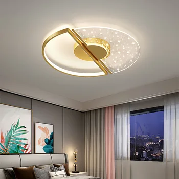 Nordic Gold Black LED Griestu Lampas Guļamistabas, Dzīvojamā Istaba Lukturi Iekštelpu Apgaismojums Spalvu Akrila Gaismas Pētījums Mājas Dekoru Armatūra