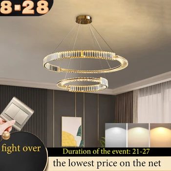 Ziemeļvalstu LED dzīvojamo istabu, kristāla lustra, guļamistabas kristāla griestu lampas virtuves lustra viesnīcas interjers lightings