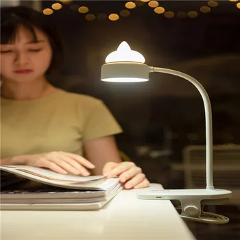 LED Galda Lampa USB Uzlādes Locīšanas Klipu Trīs Gaismas Ātruma Regulēšana Kaķis Lasījumā Nakts Gaisma Smart Home