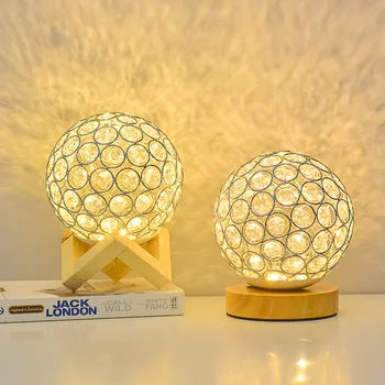 Crystall Galda Lampa LED Nakts Gaisma Guļamistabas Gultas Dekori USB Aptumšojami Atmosfērā Mūsdienu Radošo Tiffany Lampe Bērniem Dāvanu
