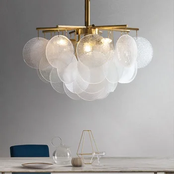 LED Lampas Vienkārši Kristāla Lustra mūsdienu dzīvojamā istaba vara Ziemeļvalstu radošo gulta modes luksusa stikla ēdināšana 