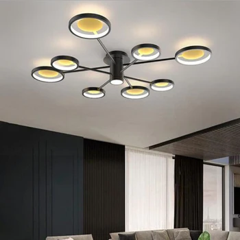 Multi-Galvas LED Pendant Gaismas Eiropas Stila Luksusa Mājās Dzīvo Ēdamistaba Guļamistaba Melna apmale, iekarināta Lampas piederumi