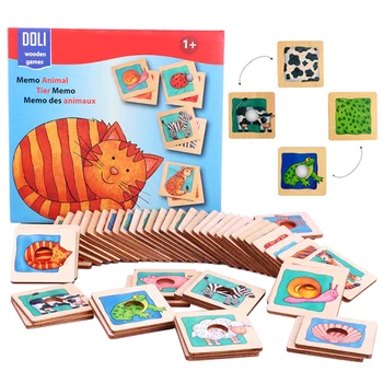 Dzīvnieku Kažokādas Modelis Saskaņošanas Puzzle Rotaļlietas Liekami Dzīvnieku Kažokādām Matching Valdes Puzzle Spēle, Koka Montessori Rotaļlietas Bērniem