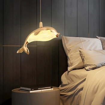 2023 jauno LED personalizētu radošo spīdums vaļu lustra guļamistabai gultas piekariņu gaismas karājas lampa iekšējais apgaismojums