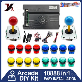 Pandora Saga EX Lodziņā 10888 WiFi Lejupielādēt Spēles Arcade DIY Komplektu, Led Gaismas Slēdzi Bīdiet 8 Ceļu Kursorsviru Pogu ministru Kabineta Bartop 2 Playes