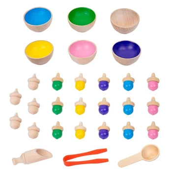 Krāsu Šķirošanas Spēli Toddler Pērlīšu Skaits Rotaļlietas Agrīnās Mācīšanās Rotaļu Montessoris Krāsu Matchings Lodziņā Rainbows Bumbu un Krūzes