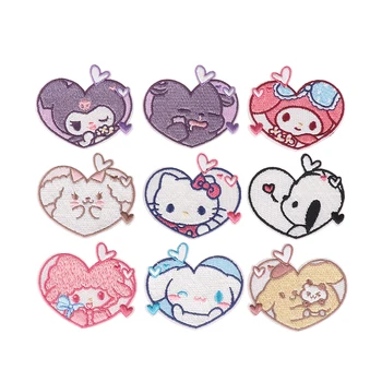 Anime Sanrio Attēls Izšūti Plāksteri Hello Kitty Kuromi Melodiju Karikatūra Āķi Un Cilpas Izšūtu Auduma Kategorijas Uzlīme Šūšana
