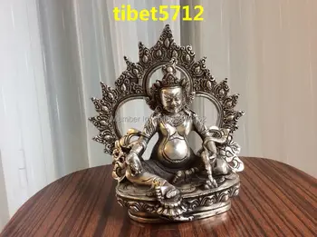 Tibetas Budistu bronzas KUBERA EINZIGARTIG buddhabuddha statuja 17 cm 1 KG Bronzas Finiša Budas Dziedināšanas Statuja