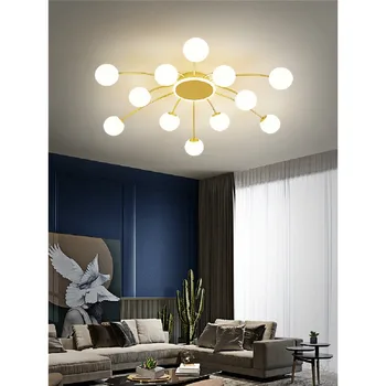 LED griestu lampas vienkāršu Ziemeļvalstu Mūsdienu stikla bumbu, dzīvojamā istaba, ēdamistaba mājas apdares gaismas lampas viesistabā lustras