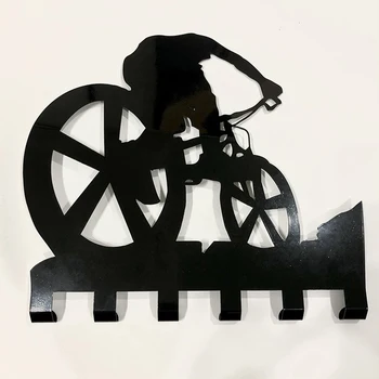 Kalnu Velosipēds Modelis Plaukts pie Sienas piestiprinātās Dvieļu Maisa Turētājs ar 6 Āķiem, Metāla Mākslas Apdare Pakaramais Dzīvojamā Istaba Guļamistaba