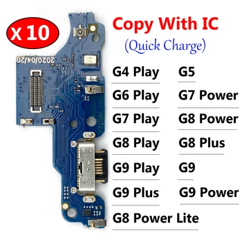 10Pcs/Daudz, Doka Savienotājs Mikro USB Lādētāju, Lādēšanas Portu Flex Kabelis Mikrofona Kuģa Moto G4 G5 G9 G8 G7 G6 Spēlēt Plus Jauda