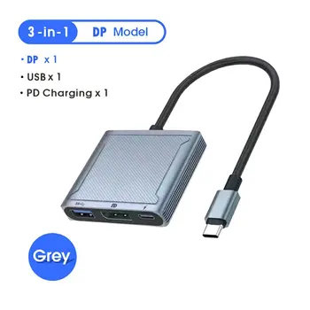 Tipa-c HUB USB C HDMI-saderīgam 3 IN 1 Pārveidotāja Galvas 4K HDMI saderīgu USB 3.0 PD Ātrās Uzlādes Smart Adapteris Priekš MacBook