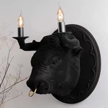 Corrado Sienas Lampas Ziemeļvalstu dzīvnieku Bull lampas galvas lampas dzīvojamā istaba dekori ēdamistaba guļamistaba gaismu mākslinieks gultas vietas sānu lampas