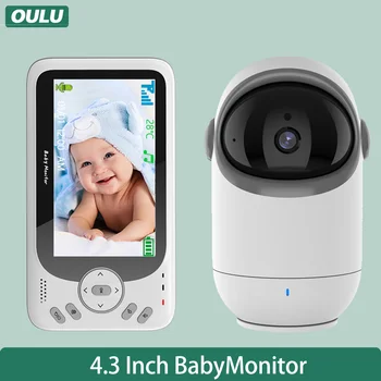 OULU 4.3 Collu Bezvadu Video Baby Monitor Ar Tālvadības Pan Tilt Kamera divvirzienu Sarunu Auto Nakts Redzamības Bērniem Drošības Uzraudzības