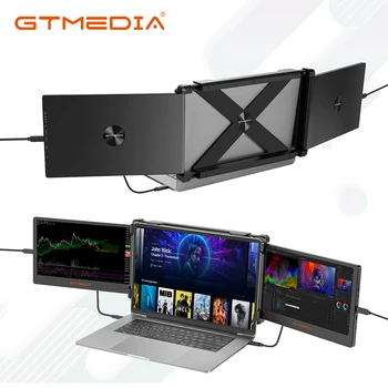 Gtmedia Mate X Dual Screen Displejs Ar 17 3 Collu Fhd Ips Ekrānu Un Vairākas Ostas Daudzpusīga Izmantošana Ar 195 Grādu Rotācija