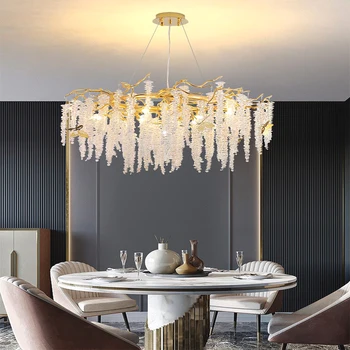 Kristāla lustra Moderns griestu lustra dzīvojamā istabā kristāla gaisma, virtuve LED lustras ēdamistaba kulons griestu lampas