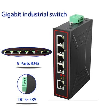 5-port Gigabit rūpniecības slēdzis Interneta Sadalītāja gigabit switch Multi-function RJ45 Hub RJ45 tīkla slēdzi, 10/100/1000 mb / s