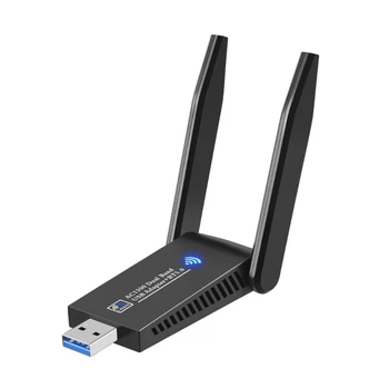USB3.0 Wifi Adapteri 1300Mbps BT5.0 Bezvadu Tīkla Kartes ar Antenām-Dual-Band-2.4 G/5 G Wlan Uztvērēju PC Klēpjdators