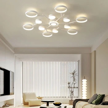 balts griestu lampas Vienkāršu Stilu, LED ring light Living Room Virtuves Studiju Lampas Balts Dizains Tālvadības guļamistaba dekori estētisko lampas