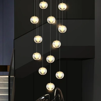 Penthouse Lustras Dizainu Bumbu Lampas Ķermeņa Dzīvojamā Istaba Lukturi, Ēdamistabas Virtuves Lampas LED Villa Kāpnes, Lustras