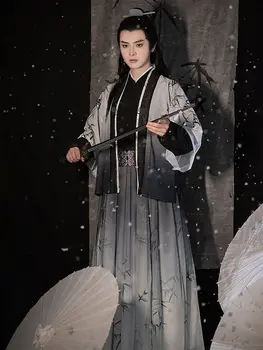 Yourqipao Karavīrs Hanfu Vīriešiem Ķīniešu Tradicionālo Apģērbu Phoenix Izšuvumi Japāņu Samuraju Puses Cosplay Kostīmu Paukotājs