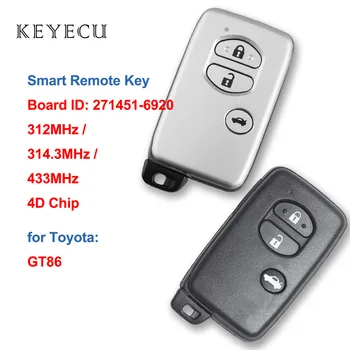 Valdes ID: 271451-6920 Keyless Entry Smart Remote Auto Atslēgu Fob Nomaiņa Toyota GT86 4D Čipu 312MHz / 314.3 MHz / 433MHz