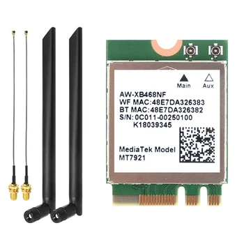 MT7921 WIFI6 2.4 G 5G Gigabit Tīkla Karte, Darbvirsmas Datoru, Klēpjdatoru iebūvētu Bezvadu Tīkla Karti, Ar Ārējo Antenu