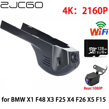 ZJCGO 2K 4K Auto DVR Dash Cam Wifi Sānu Atpakaļskata Kamera 2 Objektīvs, 24 stundu Autostāvvieta Monitors BMW X1 F48 X3 F25 X4 F26 X5 F15 Facelift