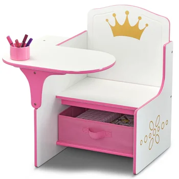 Princess Crown Krēslu, galdu ar Uzglabāšanas Nodalījumu, Greenguard Zelta Sertificēts, Galda un Krēslu Komplekts Bērniem