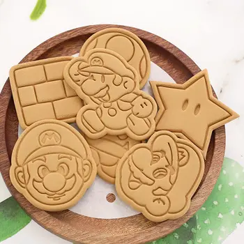 8pcs/ Set Super Mario Bros Cepšanas Sīkdatnes Pelējuma Piederumi Kūka Pelējuma Cepumu Dekorēšanas DIY Plastmasas Cookie Cutter Ziemassvētku Dāvanu