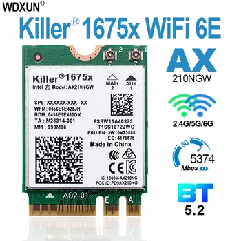 jaunās Killer 1675x wifi6e Intel AX210 AX210NGW killer1675x uzlabot bezvadu tīkla karti, Bluetooth, 5.WIFI KARTE WWLAN AX210