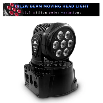 7x12W RGBW 4 1 LED Posmā Kustīgās Galvas Gaismas DMX512 Vadības Profesionālās Skatuves Apgaismojums Puse Kāzu DJ Diskotēka Iekārtas