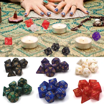 42Pcs Double-Krāsas Polyhedral Dicepolyhedral Kauliņu Spēle Rpg Dungeons un Dragons Dnd Rpg, Mtg D20 D10 D12 D8 D6 D4 Galda Spēles