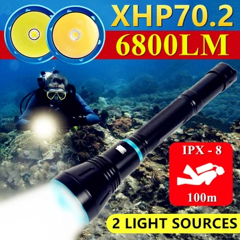 XHP70.2 Super Spilgti Niršanas Lukturīti IPX8 Ūdensnecaurlaidīgs Reitings Profesionālā Daivinga Gaismas 26650 Zemūdens Foto Aizpildīt Gaismas