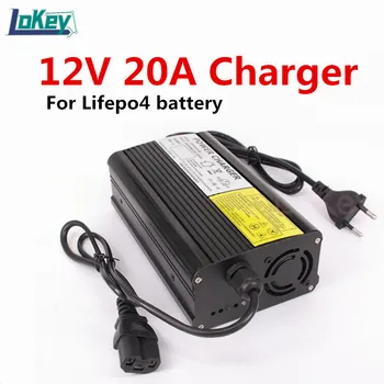 12V 20A Smart Lādētāju, Drošu Un Klusu, Lai Siltuma 4S 14.6 V Lifepo4 baterijas Lādētāju, Alumīnija Gadījumā Fast Charger