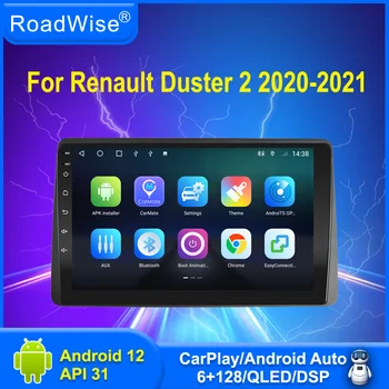 Roadwise 8+256 Android Auto Radio Multimediju Par Renault Duster 2 2020 2021 4G Wifi DSP IPS GPS 2Din DVD Carplay Autoradio Stereo