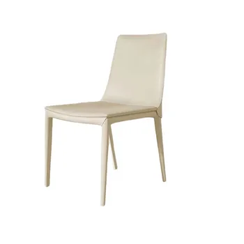Krēms Stila Ēdamistabas Krēsls Modernā Vienkārši Krēsli Ar Atzveltni Cortex Dzīvojamā Istaba Seglu Ādas Augstas Elastības Putu Sūklis Uzpildes