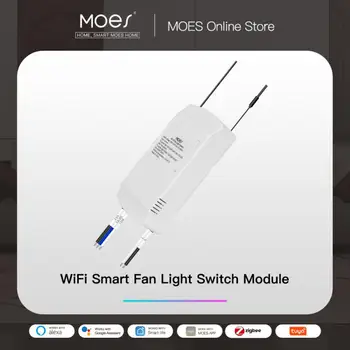 Tuya WIFI Smart Fan Gaismas Slēdzi RF433 3 Ātrums Regulējams Ventilatora Slēdzis Smart Dzīves Slēdzis Modulis Darbam Ar Alexa, Google Home